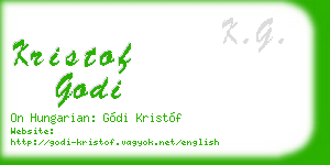 kristof godi business card